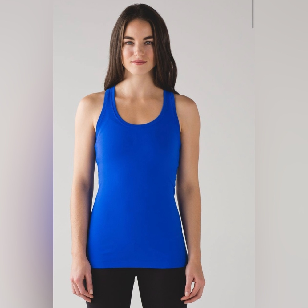 Lululemon Athletica Fitted Blue Sleeveless Tank Top
